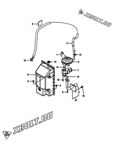  Двигатель Yanmar KNZP450H1N, узел -  Топливопровод 