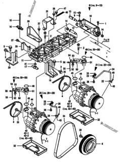  Двигатель Yanmar KNZP710H1N, узел -  Компрессор 