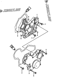  Двигатель Yanmar KNZP710H1N, узел -  Корпус редуктора 