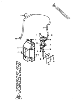  Двигатель Yanmar CNZP450H1N, узел -  Топливопровод 