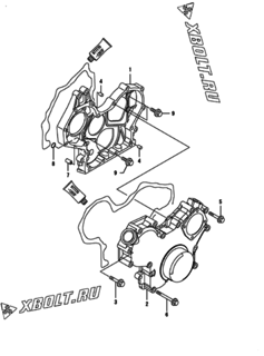  Двигатель Yanmar CNZP450H1N, узел -  Корпус редуктора 