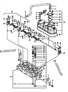  Двигатель Yanmar CNZP560H1N, узел -  Головка блока цилиндров (ГБЦ) 