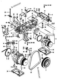  Двигатель Yanmar ENZP450H1JB, узел -  Компрессор 