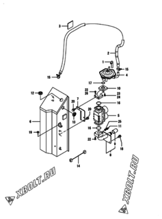  Двигатель Yanmar ENZP450H1JB, узел -  Топливопровод 