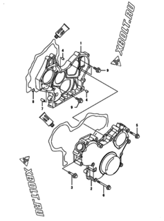  Двигатель Yanmar ENZP450H1JB, узел -  Корпус редуктора 