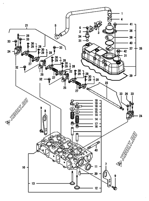  Головка блока цилиндров (ГБЦ) двигателя Yanmar ENZP450H1JB