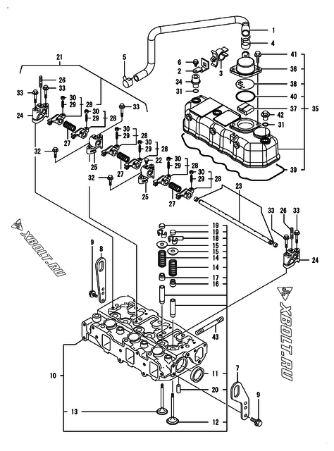  Головка блока цилиндров (ГБЦ) двигателя Yanmar ENZP560H1JB