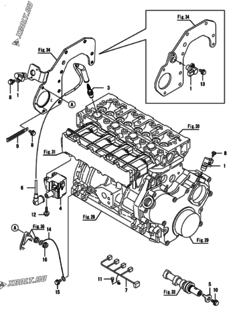  Двигатель Yanmar ENZP710H1JB, узел -  Система зажигания 