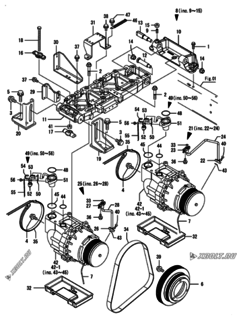  Двигатель Yanmar ENZP850H1JB, узел -  Компрессор 