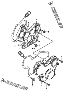  Двигатель Yanmar ANZP450H1J, узел -  Корпус редуктора 