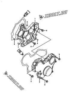  Двигатель Yanmar ANZP560H1J, узел -  Корпус редуктора 