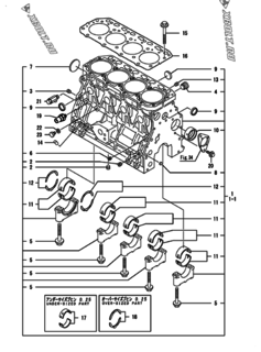  Двигатель Yanmar PNZP710H1P, узел -  Блок цилиндров 