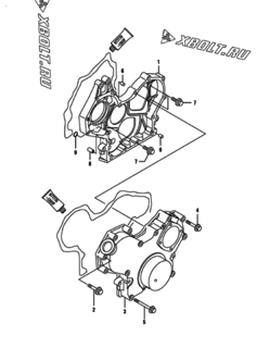  Двигатель Yanmar HWZP850H1P, узел -  Корпус редуктора 