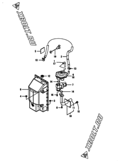  Двигатель Yanmar HDZP710H1P, узел -  Топливопровод 