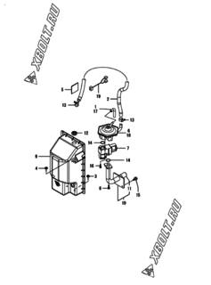  Двигатель Yanmar HDZP850H1N, узел -  Топливопровод 