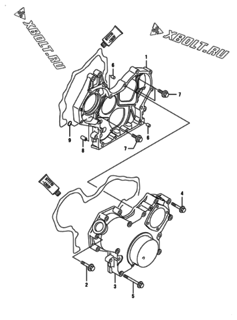  Двигатель Yanmar HDZP850H1P, узел -  Корпус редуктора 