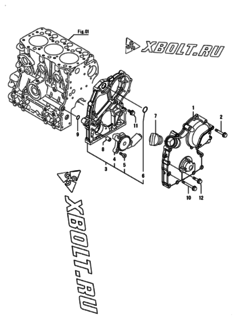  Двигатель Yanmar CP4WE-SNB, узел -  Корпус редуктора 