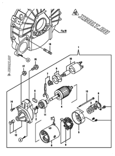  Двигатель Yanmar CP4WE-SNB, узел -  Стартер 