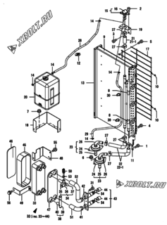  Двигатель Yanmar CP4WE-SNB, узел -  Радиатор 