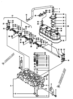  Двигатель Yanmar CP10WE-TNB, узел -  Головка блока цилиндров (ГБЦ) 