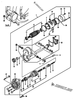  Двигатель Yanmar CP10WE-TNB, узел -  Стартер 