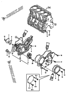  Двигатель Yanmar CP25WE-TM, узел -  Корпус редуктора 