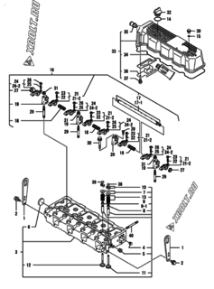  Двигатель Yanmar CP25WE-TM, узел -  Головка блока цилиндров (ГБЦ) 