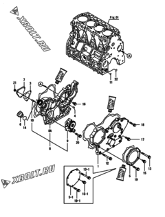  Двигатель Yanmar CP25VB3-TP, узел -  Корпус редуктора 