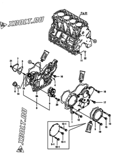  Двигатель Yanmar CP25WRZ-TNC, узел -  Корпус редуктора 