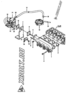  Двигатель Yanmar CP25WRZ-TNC, узел -  Впускной коллектор 