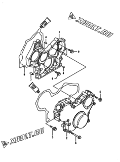  Двигатель Yanmar AFZP560H1J, узел -  Корпус редуктора 