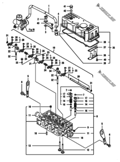  Двигатель Yanmar CP5WG-SN, узел -  Головка блока цилиндров (ГБЦ) 