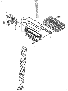  Двигатель Yanmar CP5WG-SN, узел -  Впускной коллектор 