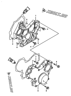  Двигатель Yanmar CP10WN-SPB, узел -  Корпус редуктора 