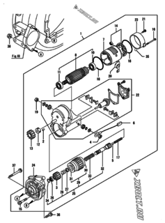  Двигатель Yanmar CP10WN-SPB, узел -  Стартер 