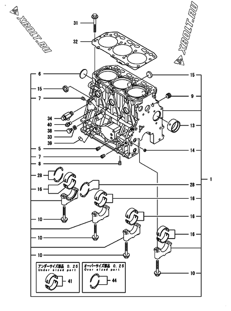  Блок цилиндров двигателя Yanmar CNZP450J-N