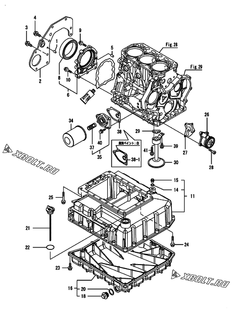  Крепежный фланец и масляный картер двигателя Yanmar CNZP450J-N