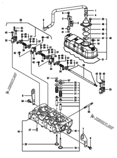  Двигатель Yanmar CNZP450J-N, узел -  Головка блока цилиндров (ГБЦ) 