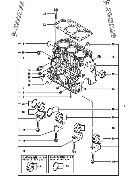  Блок цилиндров двигателя Yanmar CNZP560J-N