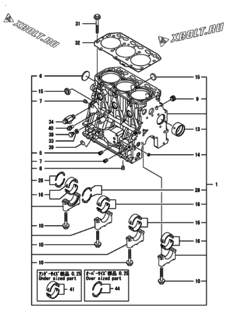  Двигатель Yanmar CNZP710J-N, узел -  Блок цилиндров 