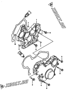  Двигатель Yanmar CNZP850J-N, узел -  Корпус редуктора 