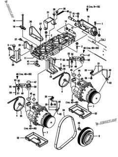  Двигатель Yanmar AFZP850J-J, узел -  Компрессор 