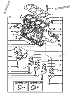  Двигатель Yanmar CNCP850J-N, узел -  Блок цилиндров 