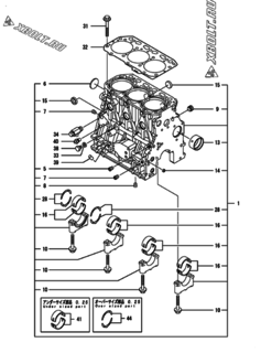  Двигатель Yanmar CNCP450J-N, узел -  Блок цилиндров 