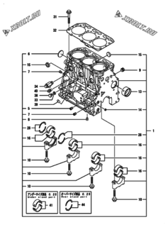  Двигатель Yanmar ANCP560J-T, узел -  Блок цилиндров 