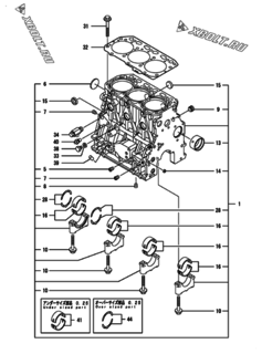  Двигатель Yanmar KNCP560J-N, узел -  Блок цилиндров 
