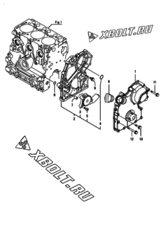  Двигатель Yanmar CP5WN-SPB, узел -  Корпус редуктора 