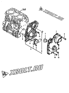  Двигатель Yanmar CP5WE-SNB, узел -  Корпус редуктора 