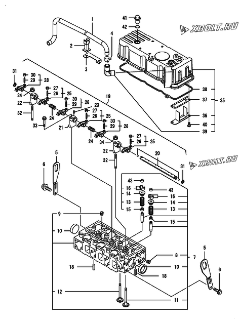  Головка блока цилиндров (ГБЦ) двигателя Yanmar CP5WE-SNB