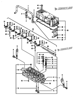  Двигатель Yanmar CP5WE-SPB, узел -  Головка блока цилиндров (ГБЦ) 